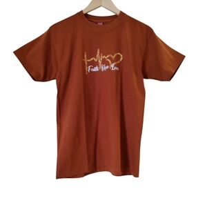 Yalex Gold Crew Neck Short Sleeve Burnt Orange T-Shirt